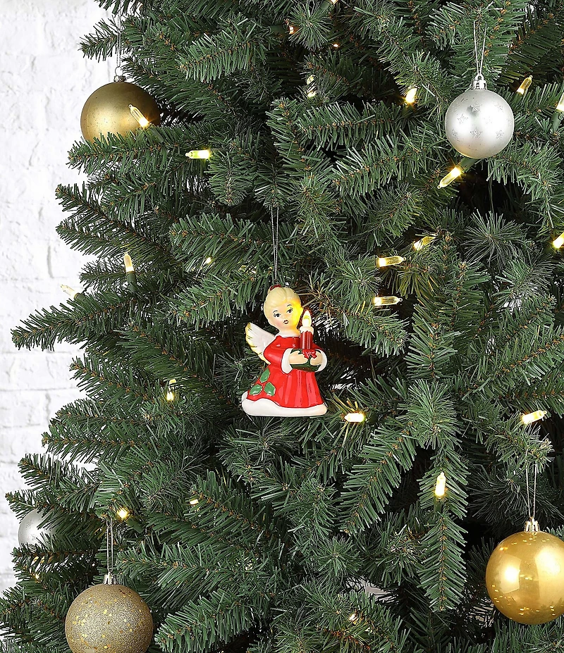 Mr. Christmas Nostalgic Ceramic Lit Angel with Candle Tree Ornament