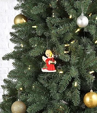 Mr. Christmas Nostalgic Ceramic Lit Angel with Candle Tree Ornament