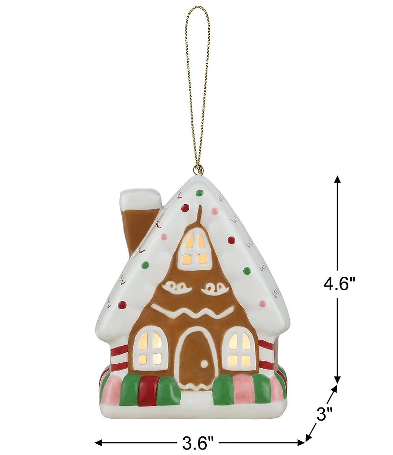 Mr. Christmas Nostalgic Ceramic Lit Gingerbread House Ornament