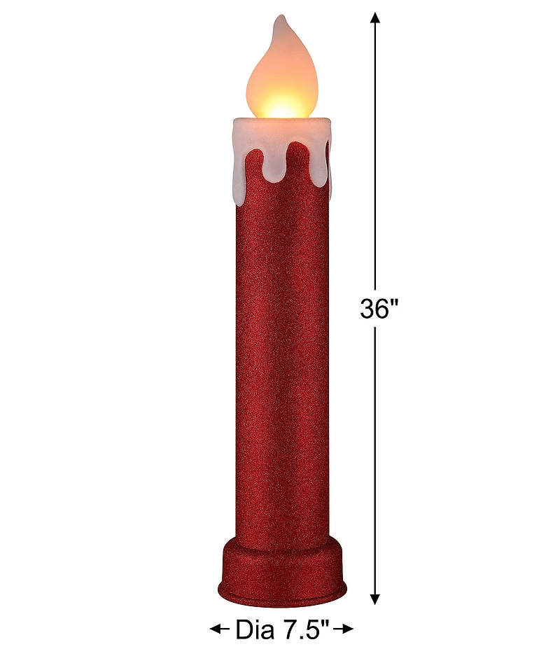 Mr. Christmas Red Glittery Blow Mold Candle, 36#double;