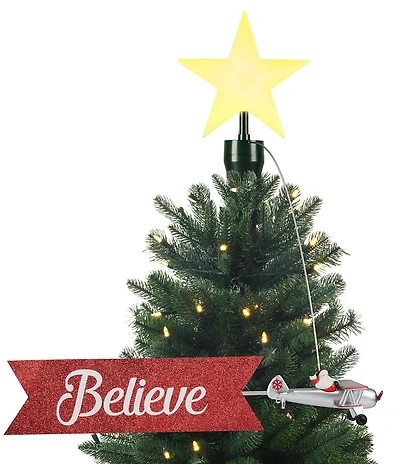 Mr. Christmas Santa's Biplane Animated Tree Topper