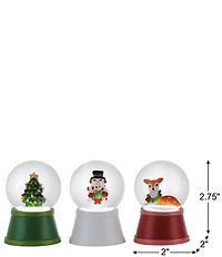 Mr. Christmas Set of 3 Mini Lit Snow Globes