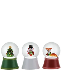 Mr. Christmas Set of 3 Mini Lit Snow Globes