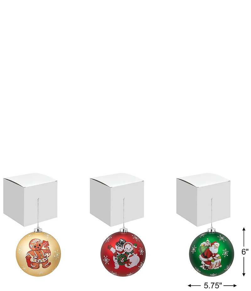 Mr. Christmas Set of 3 Shatterproof Ball Ornaments