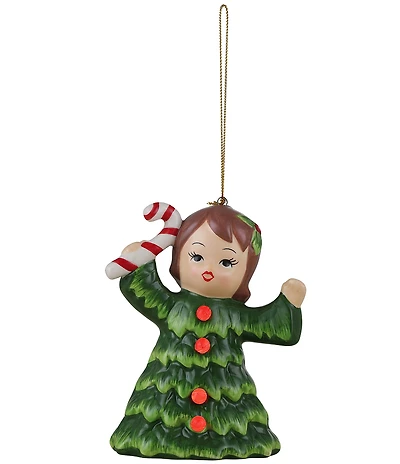 Mr. Christmas Vintage Christmas Tree Girl with Candy Ornament