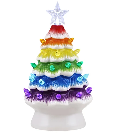 Mr. Christmas Vintage-Inspired Ceramic Nostalgic Rainbow Tree