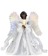 Mr. Christmas12#double; Fiber Optic Animated African American Angel Tree Topper