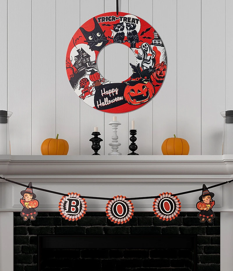 Mr. Halloween Retro Wreath and Garland Set