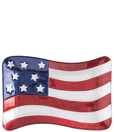 Mud Pie Americana Collection Flag Glass Plate