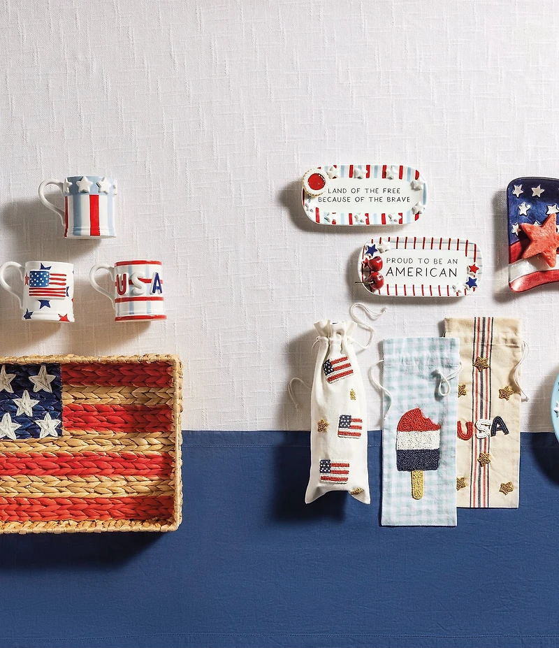 Mud Pie Americana Collection Flag Glass Plate