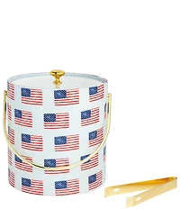 Mud Pie Americana Collection Flag Ice Bucket Set