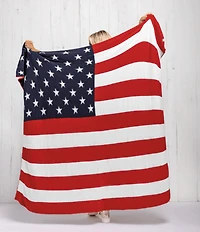 Mud Pie Americana Collection Red White & Blue American Flag Throw Blanket