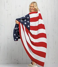Mud Pie Americana Collection Red White & Blue American Flag Throw Blanket