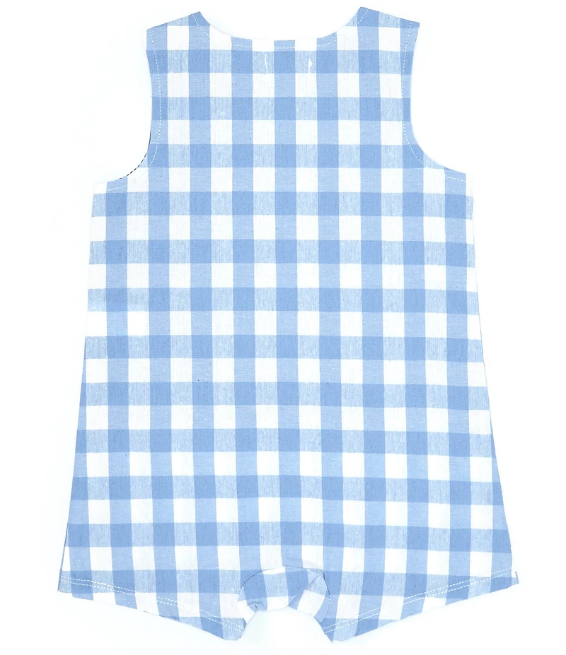 Mud Pie Baby Boys Sleeveless 1st Birthday Checked Shortall Jon Jon