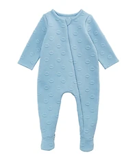 Mud Pie Baby Boys Long-Sleeve Football Quilted Jacquard Footed Coverall