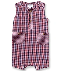 Mud Pie Baby Boys Sleeveless Gingham Jon Jon Romper