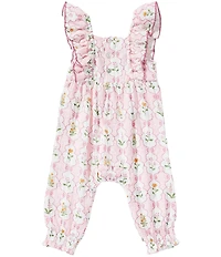 Mud Pie Baby Girls Flutter Sleeve Smocked Blossoms Longall