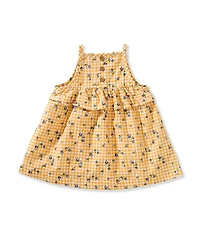 Mud Pie Baby Girls Sleeveless Printed Smocked Babydoll Dress