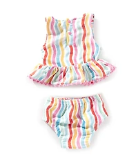 Mud Pie Baby Girls Reversible Tankini Top & Reversible Hipster Bottom Two-Piece Swimsuit