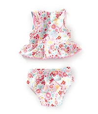 Mud Pie Baby Girls Reversible Tankini Top & Reversible Hipster Bottom Two-Piece Swimsuit