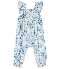 Mud Pie Baby Girls Flutter Sleeve Smocked Toile Floral Longall