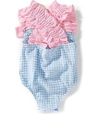Mud Pie Baby Girls Crinkle Check Baby One Piece Swimsuit