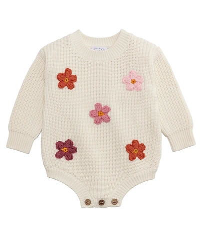 Mud Pie Baby Girls Long Sleeve Daisy Sweater Bubble Bodysuit