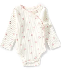 Mud Pie Baby Girls Long-Sleeve Floral-Printed Faux-Tie-Front Bodysuit