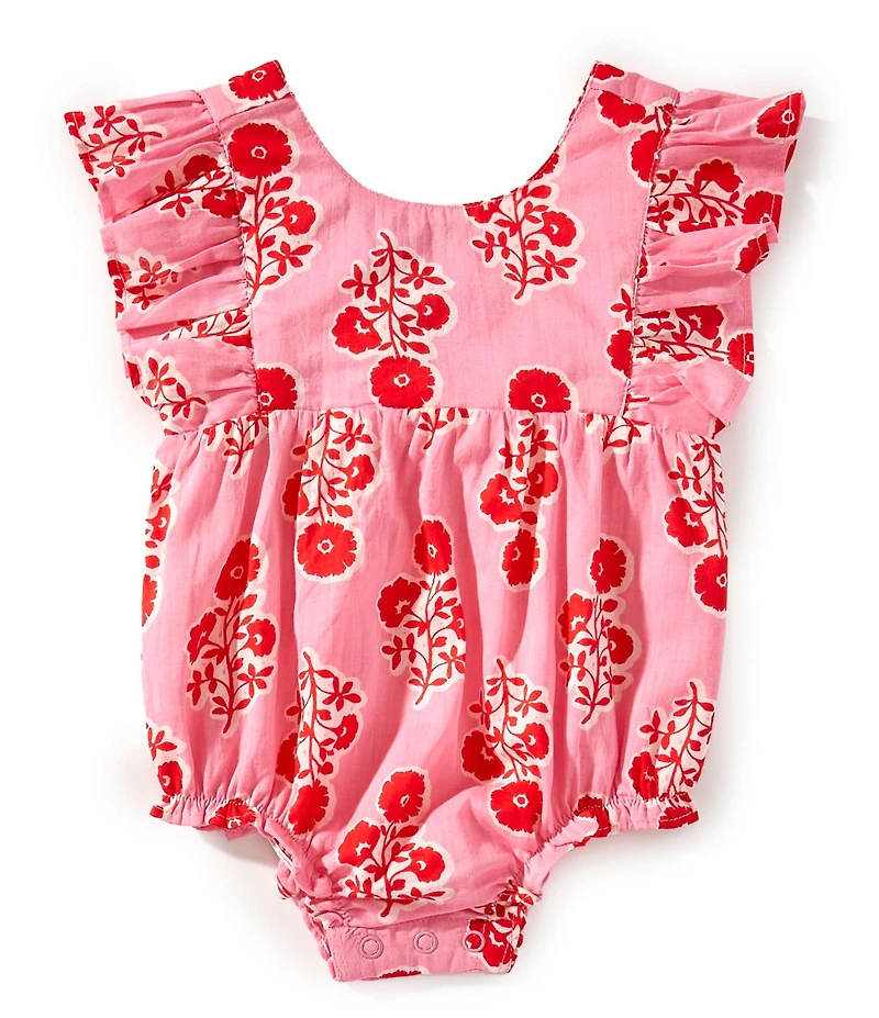 Mud Pie Baby Girls Sleeveless Floral Voile Print Bodysuit