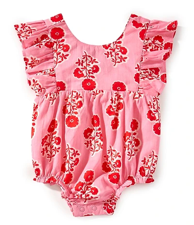 Mud Pie Baby Girls Sleeveless Floral Voile Print Bodysuit