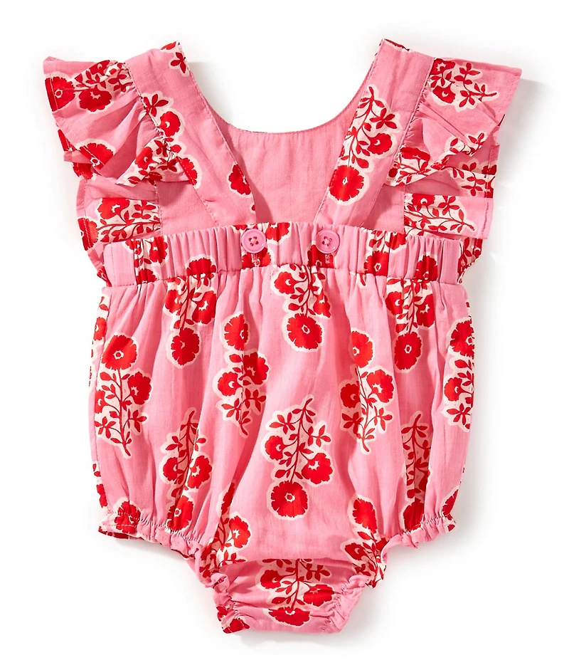 Mud Pie Baby Girls Sleeveless Floral Voile Print Bodysuit