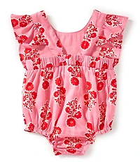 Mud Pie Baby Girls Sleeveless Floral Voile Print Bodysuit