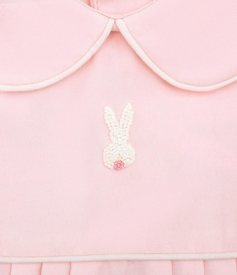 Mud Pie Baby Girls Peter Pant Collar French Knot Bunny Bubble Romper