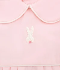 Mud Pie Baby Girls Peter Pant Collar French Knot Bunny Bubble Romper
