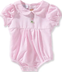 Mud Pie Baby Girls Short Sleeve Peter Pan Collar Gingham Golf Bubble