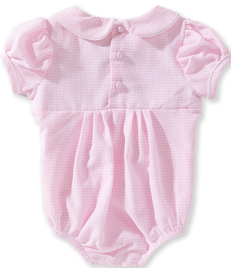 Mud Pie Baby Girls Short Sleeve Peter Pan Collar Gingham Golf Bubble