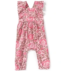 Mud Pie Baby Girls Sleeveless Floral-Printed Coverall
