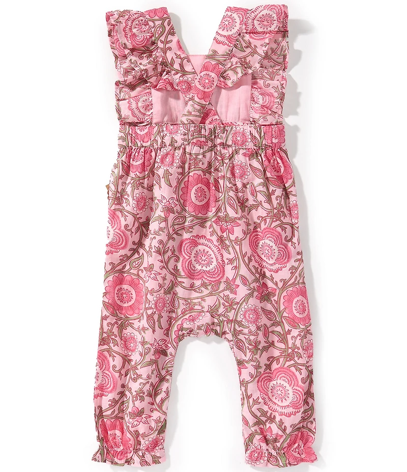 Mud Pie Baby Girls Sleeveless Floral-Printed Coverall