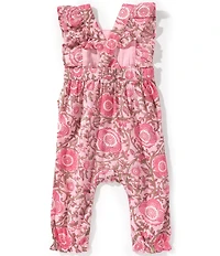 Mud Pie Baby Girls Sleeveless Floral-Printed Coverall