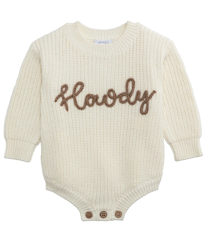 Mud Pie Baby Long Sleeve Howdy Sweater Bubble Bodysuit