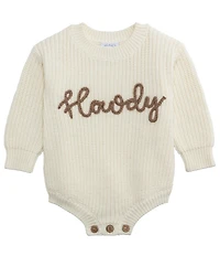 Mud Pie Baby Long Sleeve Howdy Sweater Bubble Bodysuit