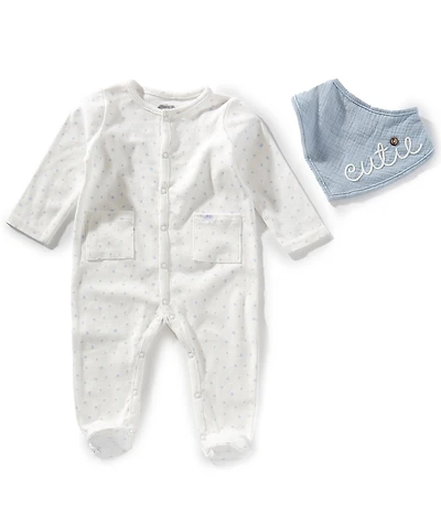 Mud Pie Baby Long-Sleeve Printed Patch-Pocket Footed Coverall