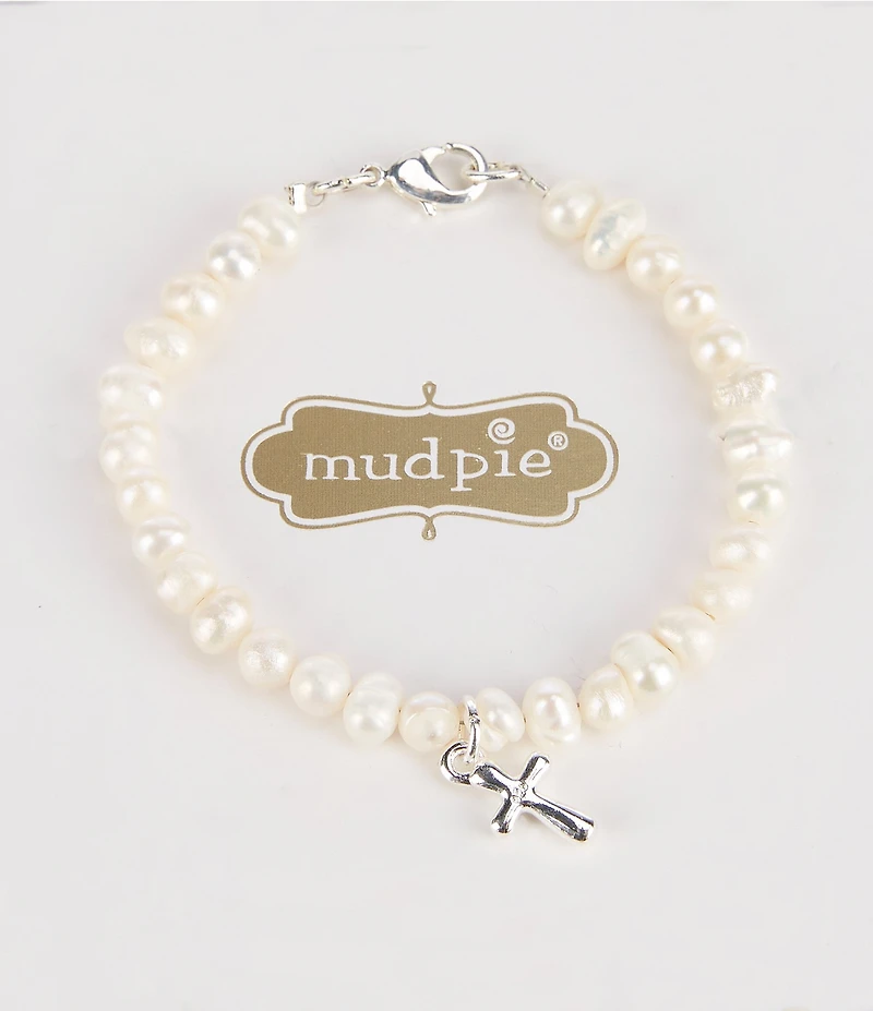 Mud Pie Baby Silver Cross Bracelet