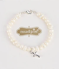Mud Pie Baby Silver Cross Bracelet