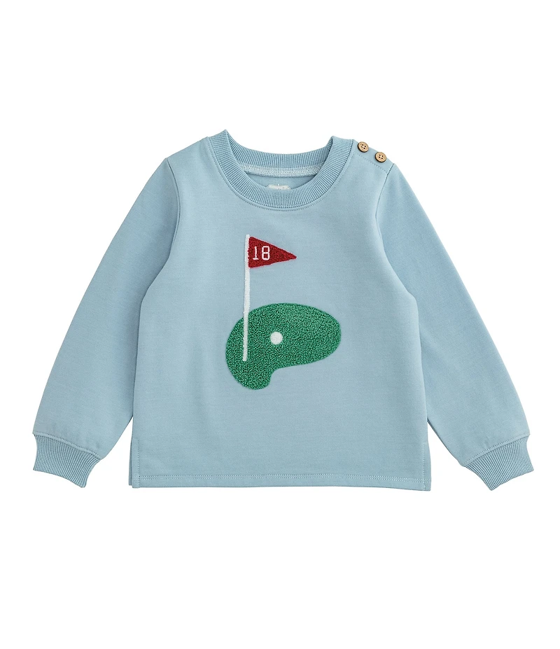 Mud Pie Baby/Little Boys Long Sleeve Golf Brushed French Terry Sweatshirt