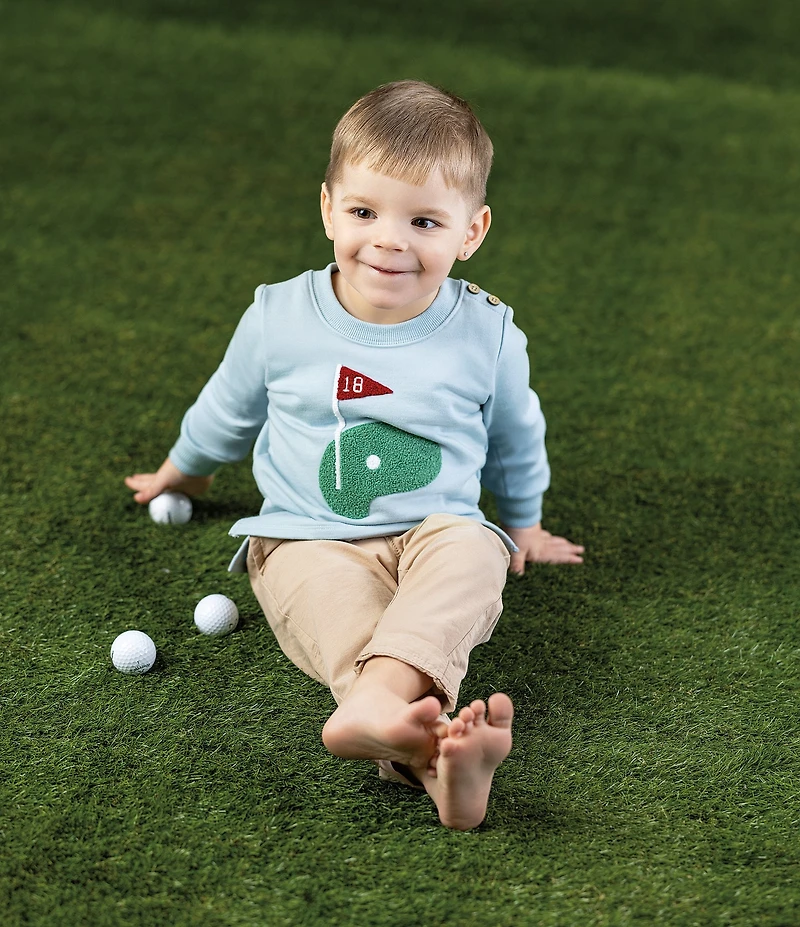 Mud Pie Baby/Little Boys Long Sleeve Golf Brushed French Terry Sweatshirt