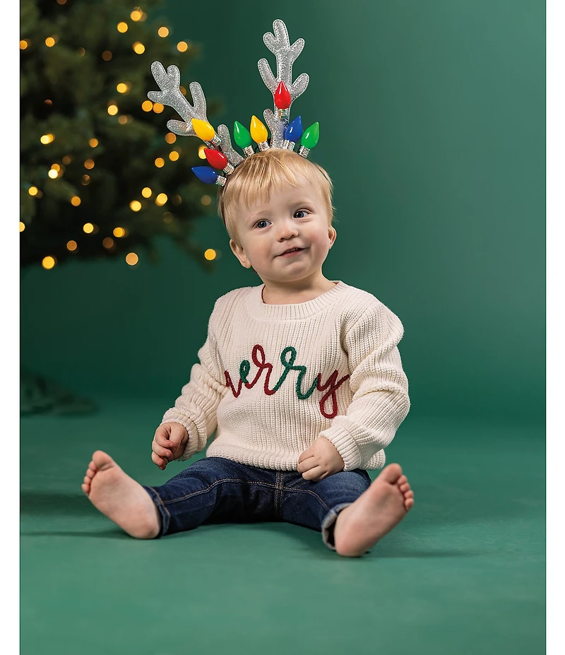 Mud Pie Baby/Little Boys Long-Sleeve Merry Yarn-Knit Sweater