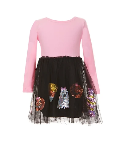 Mud Pie Baby/Little Girls Long Sleeve Halloween Tutu-Skirted Dress