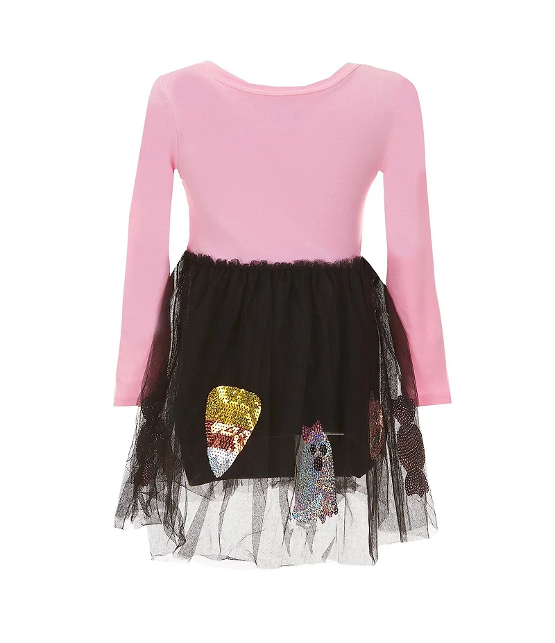 Mud Pie Baby/Little Girls Long Sleeve Halloween Tutu-Skirted Dress