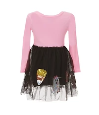 Mud Pie Baby/Little Girls Long Sleeve Halloween Tutu-Skirted Dress
